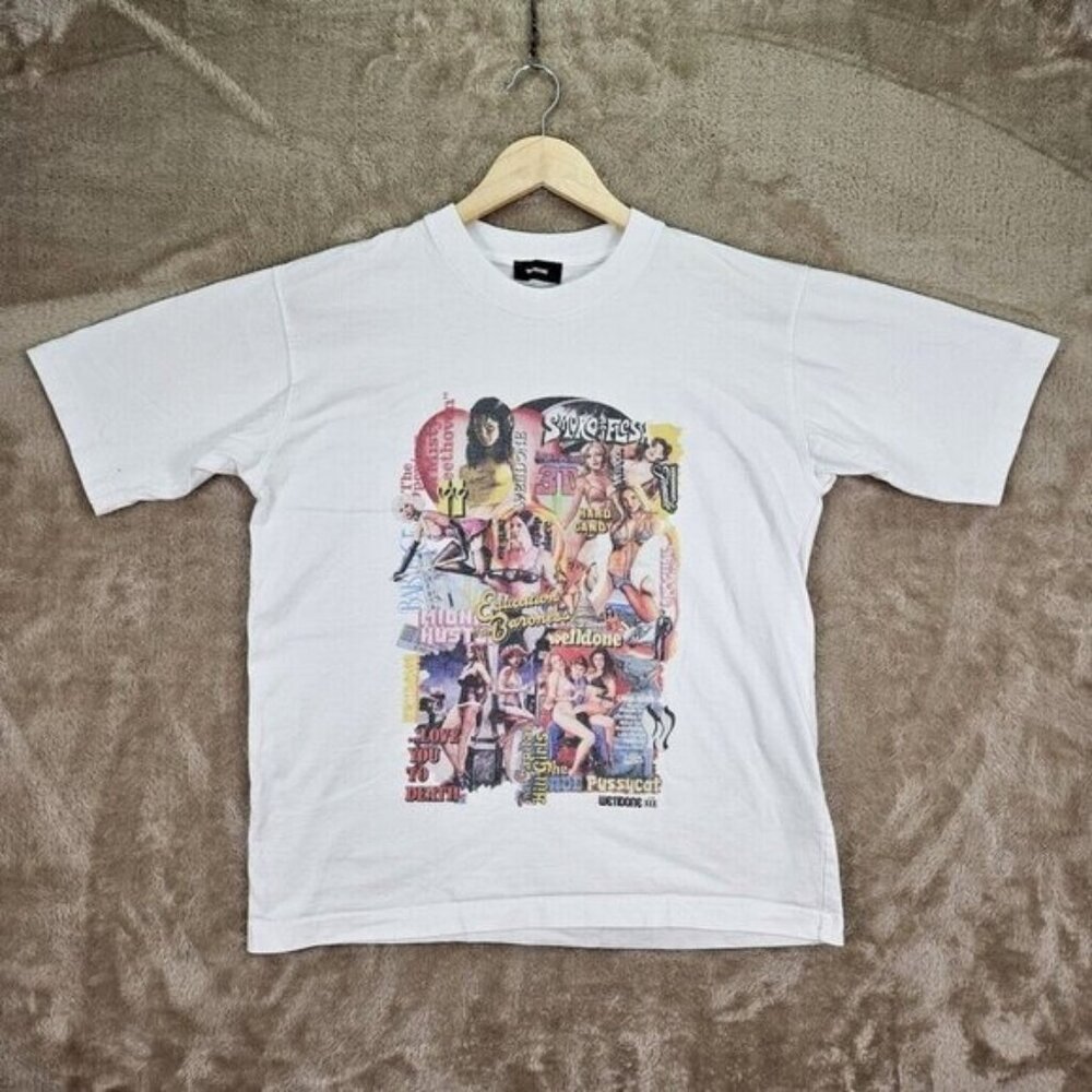 WE11DONE Movie Collage Graphic Tee Escort Bikini Sexy Thong Fashion Smoking Hot